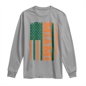 Vintage Miami Long Sleeve Shirt Classic Retro City USA Flag Game Day TS10 Sport Gray Print Your Wear