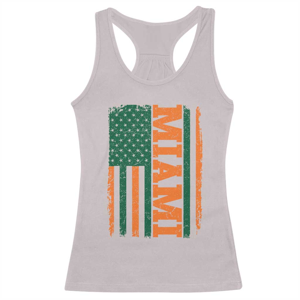 Vintage Miami Racerback Tank Top Classic Retro City USA Flag Game Day TS10 Ice Gray Print Your Wear