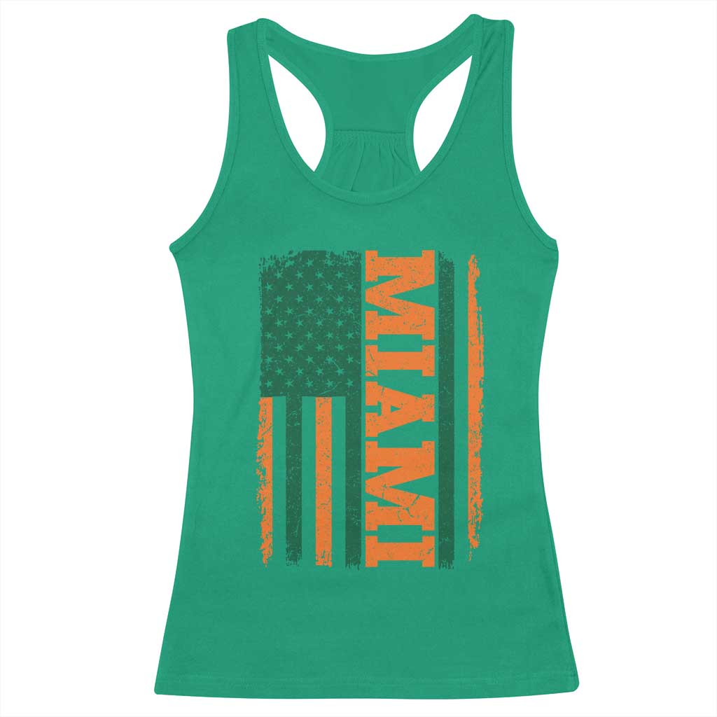 Vintage Miami Racerback Tank Top Classic Retro City USA Flag Game Day TS10 Irish Green Print Your Wear