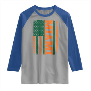 Vintage Miami Raglan Shirt Classic Retro City USA Flag Game Day TS10 Sport Gray Royal Print Your Wear