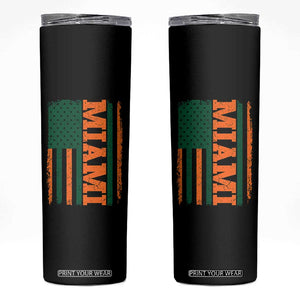 Vintage Miami Skinny Tumbler Classic Retro City USA Flag Game Day TS10 Black Print Your Wear