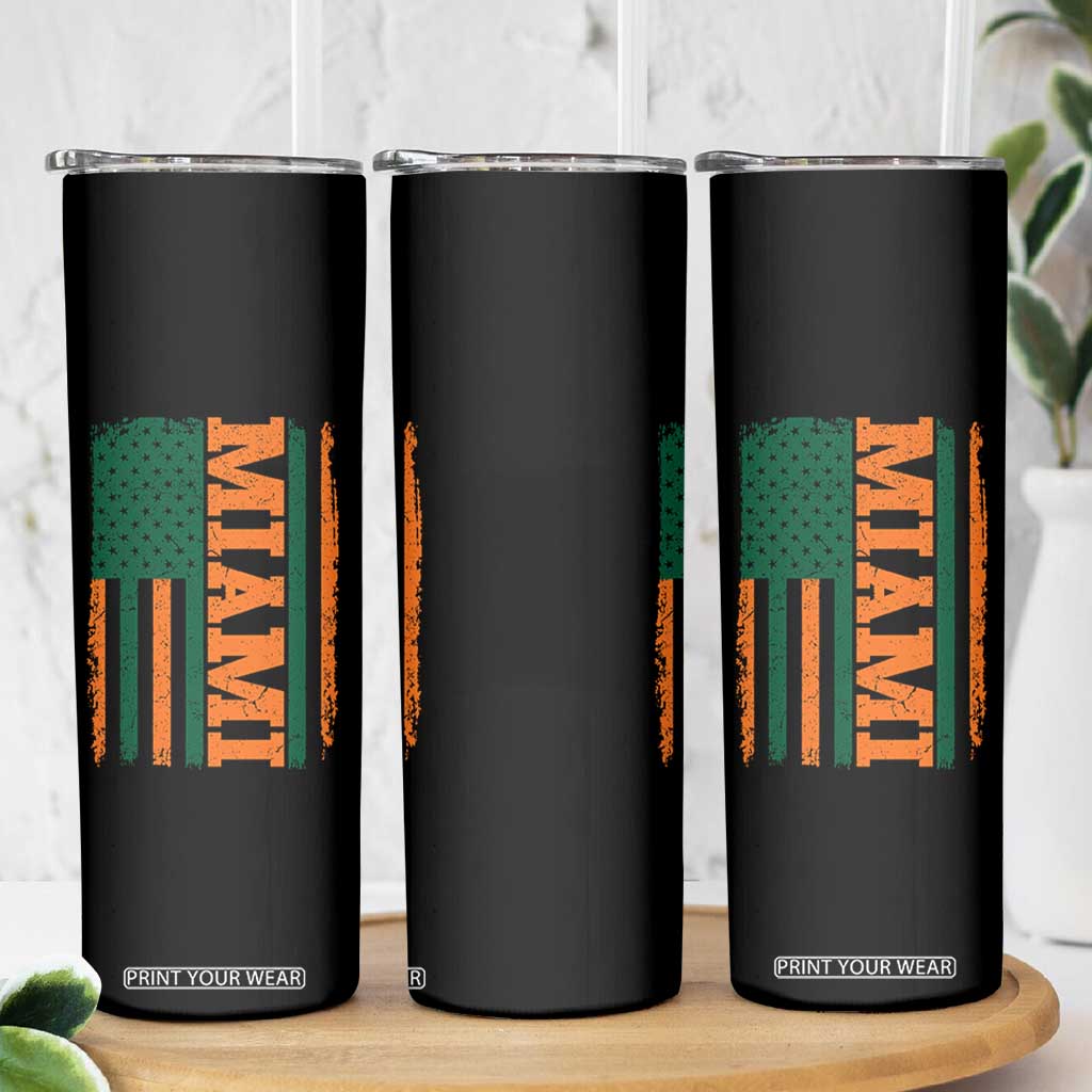 Vintage Miami Skinny Tumbler Classic Retro City USA Flag Game Day TS10 Print Your Wear