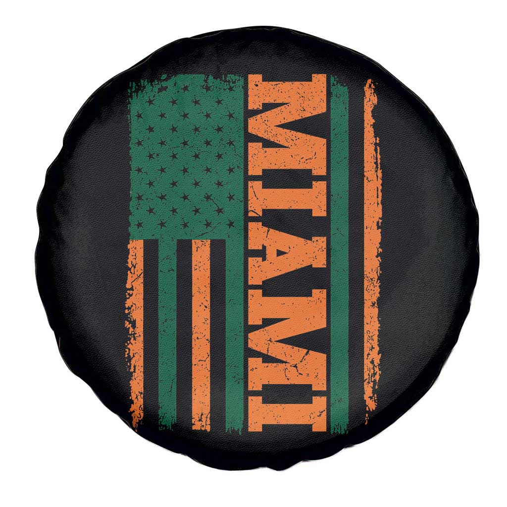Vintage Miami Spare Tire Cover Classic Retro City USA Flag Game Day TS10 Print Your Wear