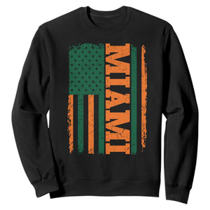 Vintage Miami Sweatshirt Classic Retro City USA Flag Game Day TS10 Black Print Your Wear