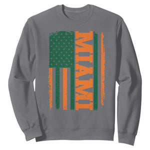 Vintage Miami Sweatshirt Classic Retro City USA Flag Game Day TS10 Charcoal Print Your Wear