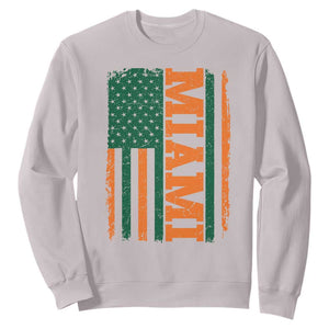 Vintage Miami Sweatshirt Classic Retro City USA Flag Game Day TS10 Ice Gray Print Your Wear