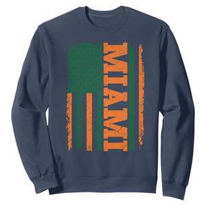 Vintage Miami Sweatshirt Classic Retro City USA Flag Game Day TS10 Navy Print Your Wear