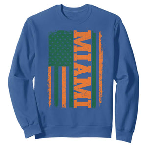 Vintage Miami Sweatshirt Classic Retro City USA Flag Game Day TS10 Royal Blue Print Your Wear