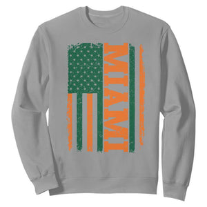 Vintage Miami Sweatshirt Classic Retro City USA Flag Game Day TS10 Sport Gray Print Your Wear