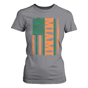 Vintage Miami T Shirt For Women Classic Retro City USA Flag Game Day TS10 Charcoal Print Your Wear