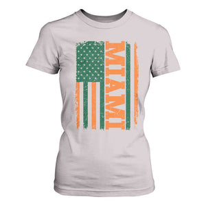 Vintage Miami T Shirt For Women Classic Retro City USA Flag Game Day TS10 Ice Gray Print Your Wear