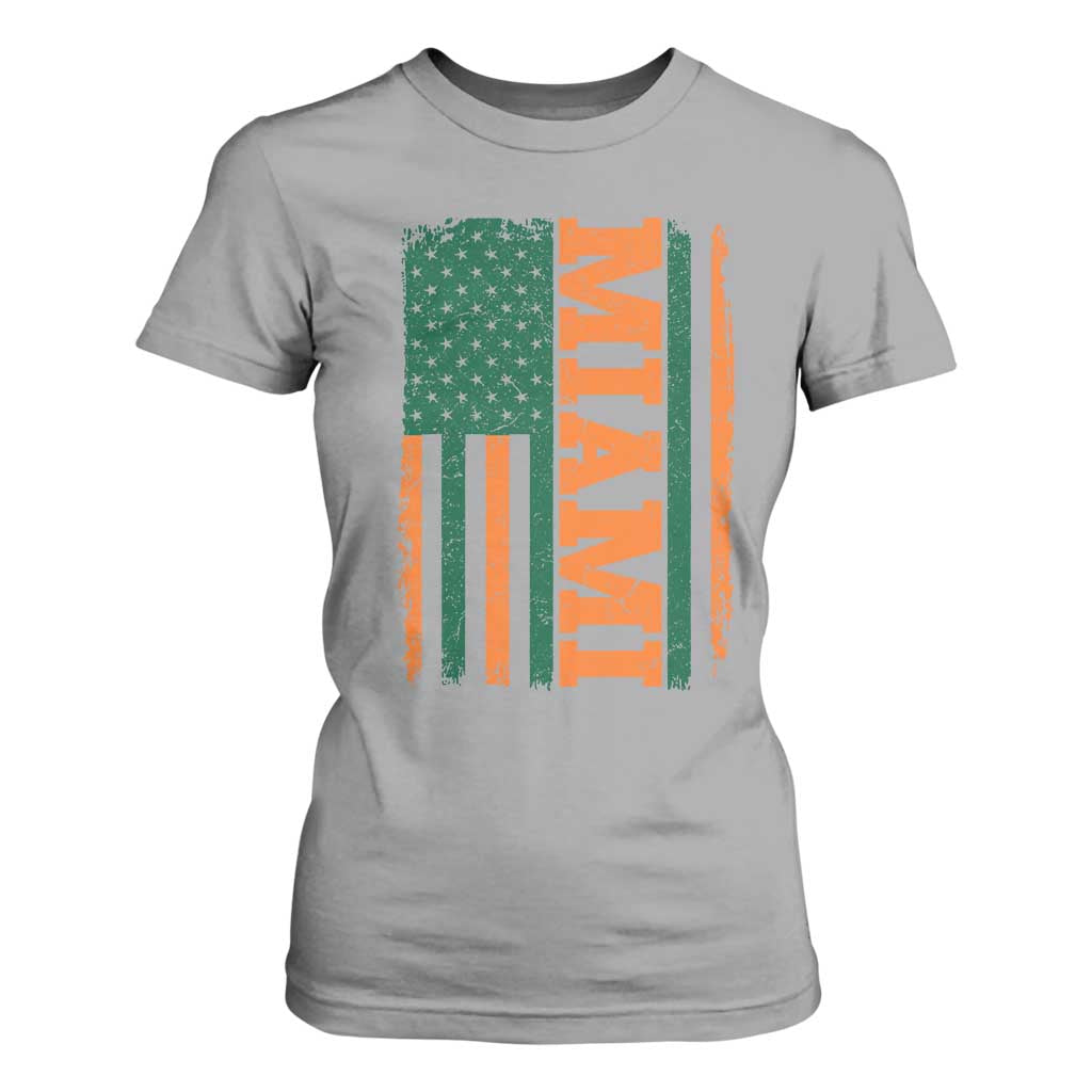 Vintage Miami T Shirt For Women Classic Retro City USA Flag Game Day TS10 Sport Gray Print Your Wear