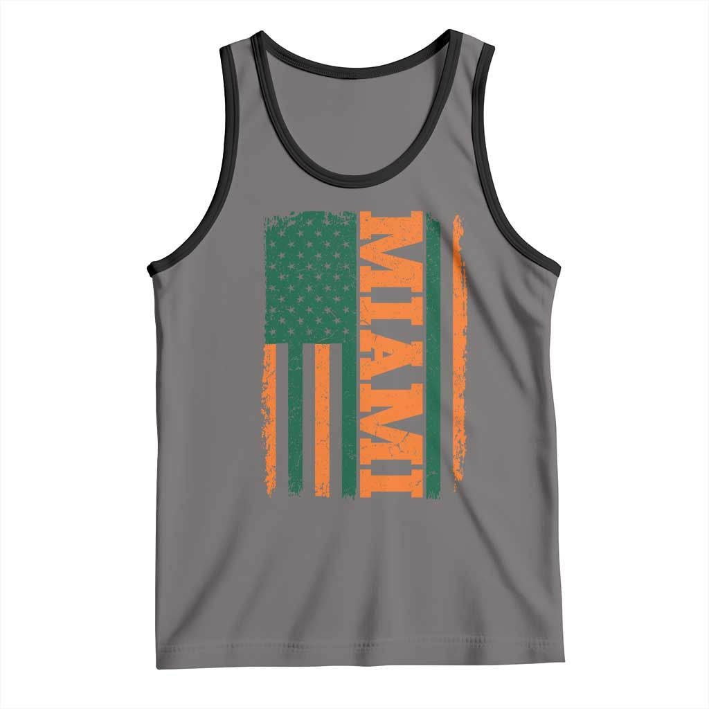 Vintage Miami Tank Top Classic Retro City USA Flag Game Day TS10 Deep Heather Black Print Your Wear