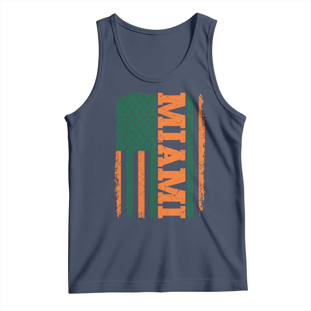 Vintage Miami Tank Top Classic Retro City USA Flag Game Day TS10 Navy Print Your Wear
