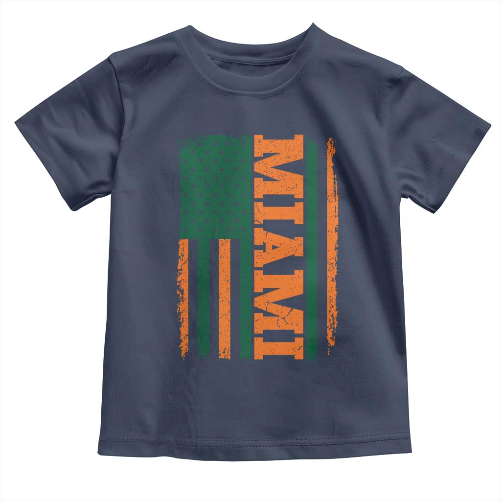 Vintage Miami Toddler T Shirt Classic Retro City USA Flag Game Day TS10 Navy Print Your Wear