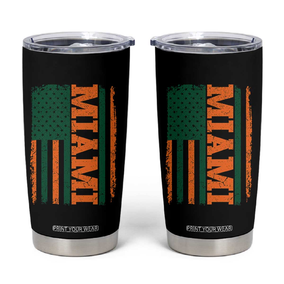 Vintage Miami Tumbler Cup Classic Retro City USA Flag Game Day TS10 Black Print Your Wear