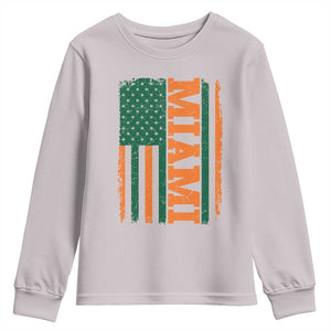 Vintage Miami Youth Sweatshirt Classic Retro City USA Flag Game Day TS10 Ice Gray Print Your Wear