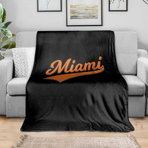 Vintage Miami Throw Blanket Florida FL Varsity Script Retro Vintage Athletic Sports TS10 Print Your Wear