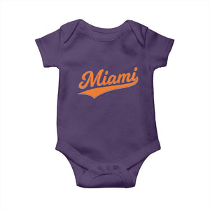 Vintage Miami Baby Onesie Florida FL Varsity Script Retro Vintage Athletic Sports TS10 Purple Print Your Wear