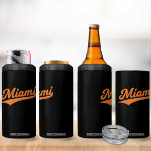 Vintage Miami 4 in 1 Can Cooler Tumbler Florida FL Varsity Script Retro Vintage Athletic Sports TS10 Print Your Wear