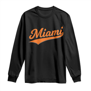 Vintage Miami Long Sleeve Shirt Florida FL Varsity Script Retro Vintage Athletic Sports TS10 Black Print Your Wear