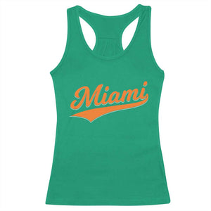 Vintage Miami Racerback Tank Top Florida FL Varsity Script Retro Vintage Athletic Sports TS10 Irish Green Print Your Wear
