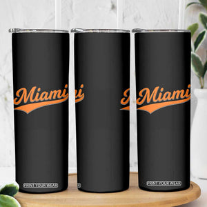 Vintage Miami Skinny Tumbler Florida FL Varsity Script Retro Vintage Athletic Sports TS10 Print Your Wear