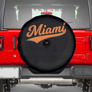 Vintage Miami Spare Tire Cover Florida FL Varsity Script Retro Vintage Athletic Sports TS10 Black Print Your Wear
