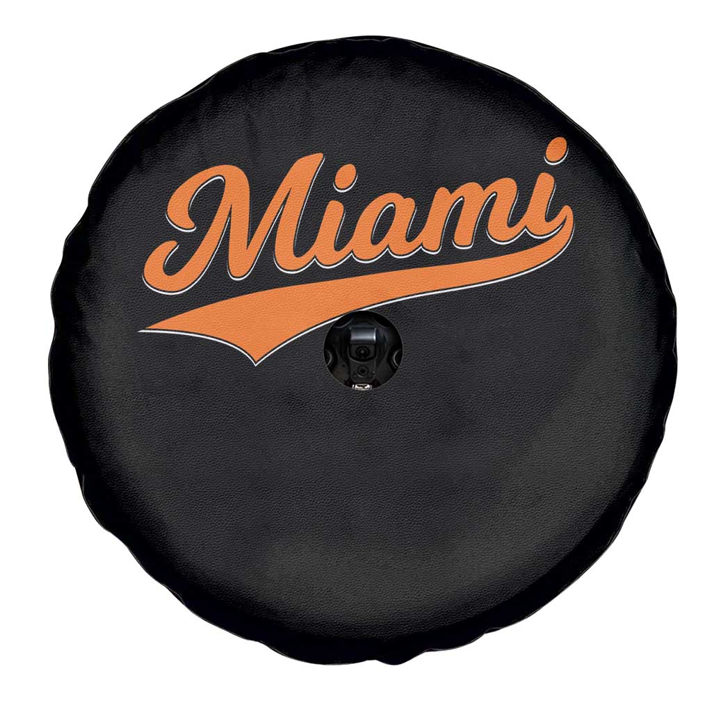 Vintage Miami Spare Tire Cover Florida FL Varsity Script Retro Vintage Athletic Sports TS10 Print Your Wear