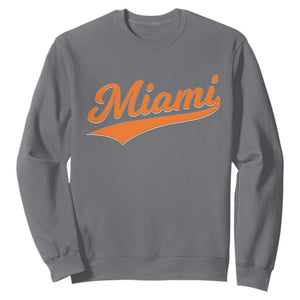 Vintage Miami Sweatshirt Florida FL Varsity Script Retro Vintage Athletic Sports - Print Your Wear