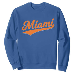 Vintage Miami Sweatshirt Florida FL Varsity Script Retro Vintage Athletic Sports TS10 Royal Blue Print Your Wear