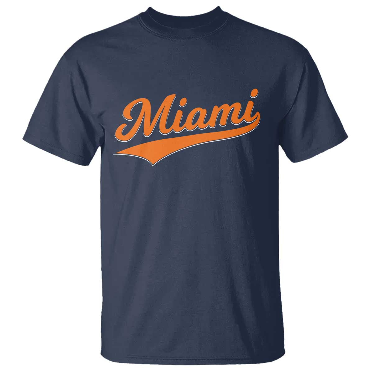 Vintage Miami T Shirt Florida FL Varsity Script Retro Vintage Athletic Sports TS10 Navy Print Your Wear