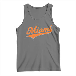 Vintage Miami Tank Top Florida FL Varsity Script Retro Vintage Athletic Sports TS10 Black Heather Print Your Wear