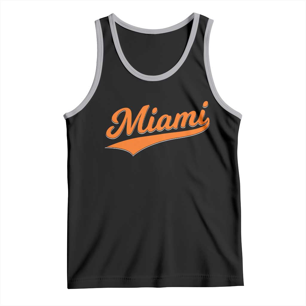 Vintage Miami Tank Top Florida FL Varsity Script Retro Vintage Athletic Sports TS10 Black Athletic Heather Print Your Wear