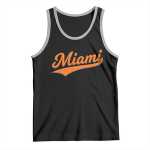 Vintage Miami Tank Top Florida FL Varsity Script Retro Vintage Athletic Sports TS10 Black Athletic Heather Print Your Wear