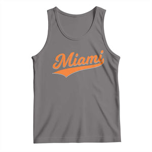Vintage Miami Tank Top Florida FL Varsity Script Retro Vintage Athletic Sports TS10 Deep Heather Print Your Wear