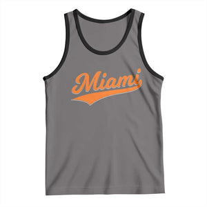 Vintage Miami Tank Top Florida FL Varsity Script Retro Vintage Athletic Sports TS10 Deep Heather Black Print Your Wear