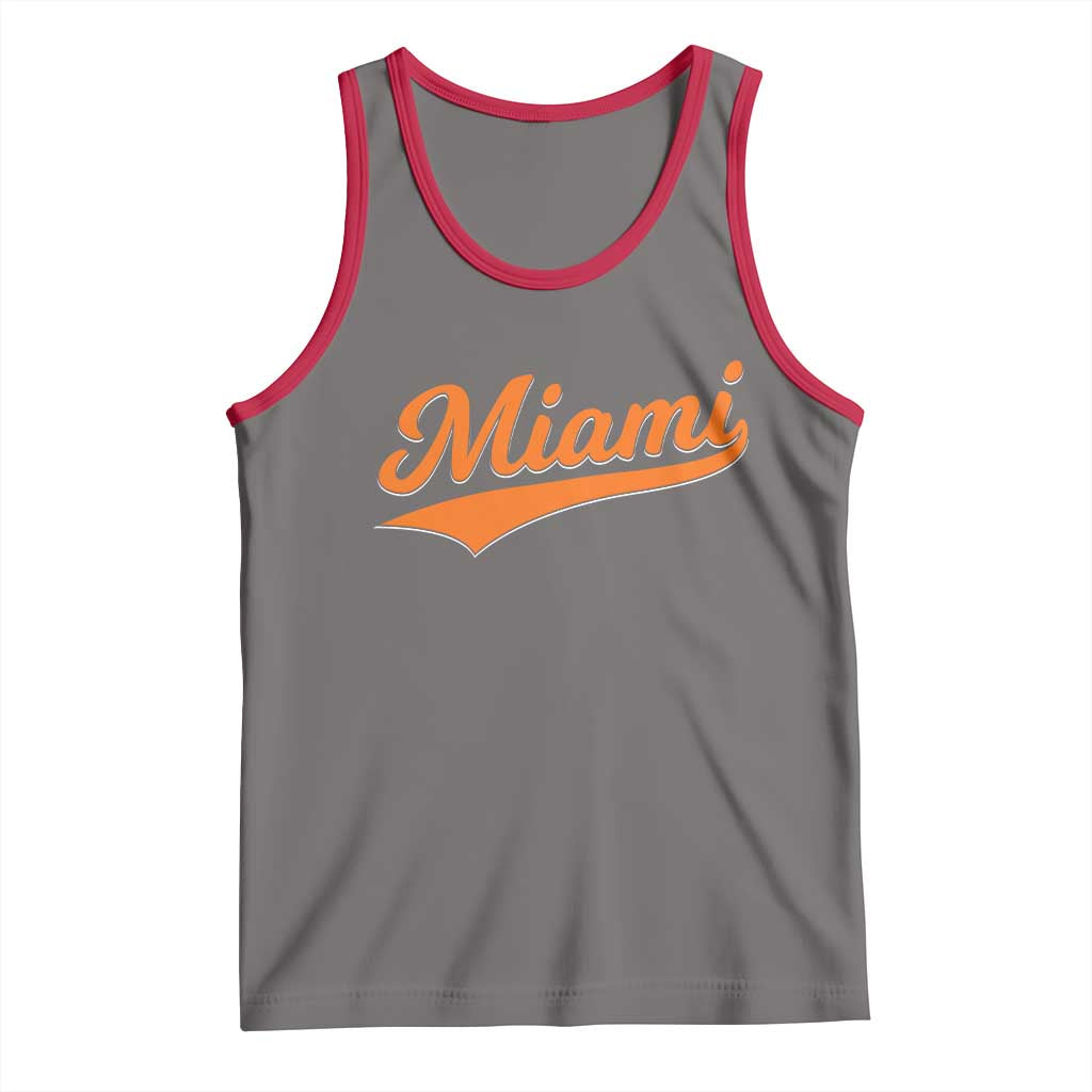 Vintage Miami Tank Top Florida FL Varsity Script Retro Vintage Athletic Sports TS10 Deep Heather Red Print Your Wear