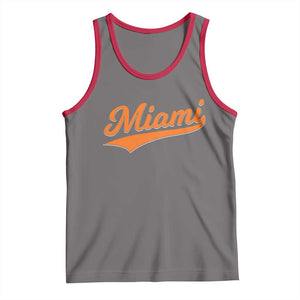 Vintage Miami Tank Top Florida FL Varsity Script Retro Vintage Athletic Sports TS10 Deep Heather Red Print Your Wear