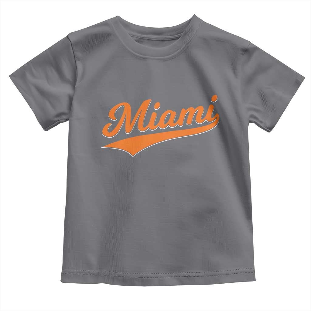 Vintage Miami Toddler T Shirt Florida FL Varsity Script Retro Vintage Athletic Sports TS10 Charcoal Print Your Wear