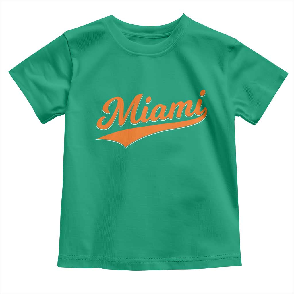 Vintage Miami Toddler T Shirt Florida FL Varsity Script Retro Vintage Athletic Sports TS10 Irish Green Print Your Wear