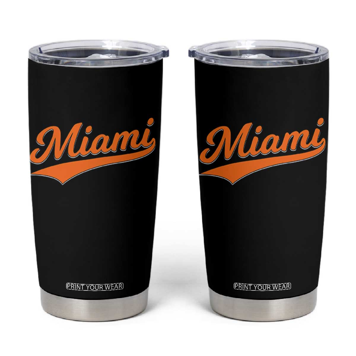 Vintage Miami Tumbler Cup Florida FL Varsity Script Retro Vintage Athletic Sports TS10 Black Print Your Wear