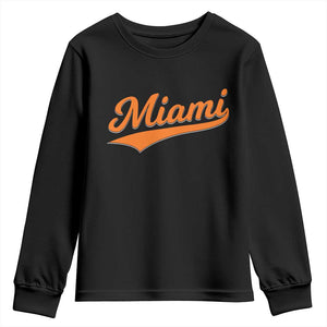 Vintage Miami Youth Sweatshirt Florida FL Varsity Script Retro Vintage Athletic Sports TS10 Black Print Your Wear
