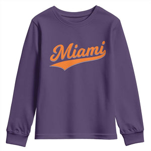Vintage Miami Youth Sweatshirt Florida FL Varsity Script Retro Vintage Athletic Sports TS10 Purple Print Your Wear