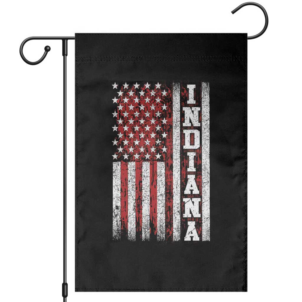Indiana Fan Garden Flag Classic Retro City USA Flag Patriotic American TS10 Black Print Your Wear