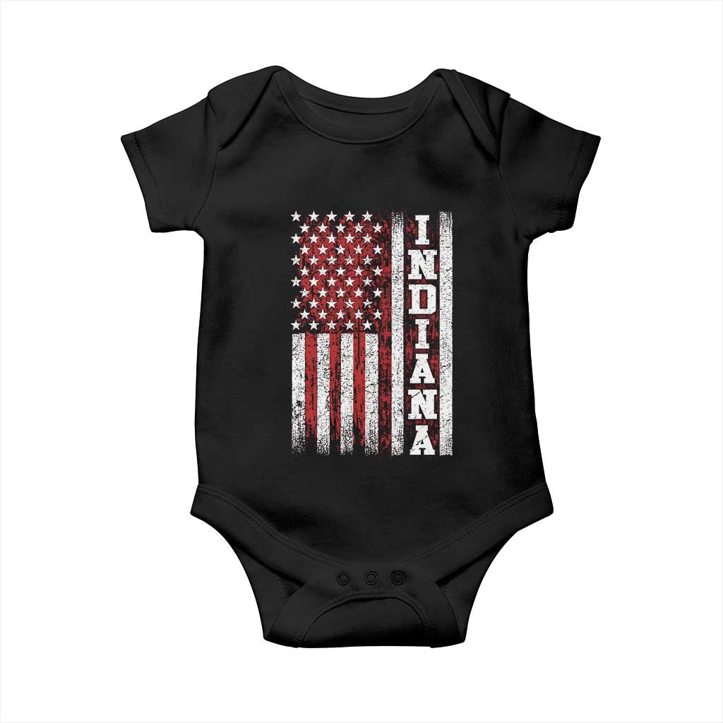 Indiana Fan Baby Onesie Classic Retro City USA Flag Patriotic American TS10 Black Print Your Wear