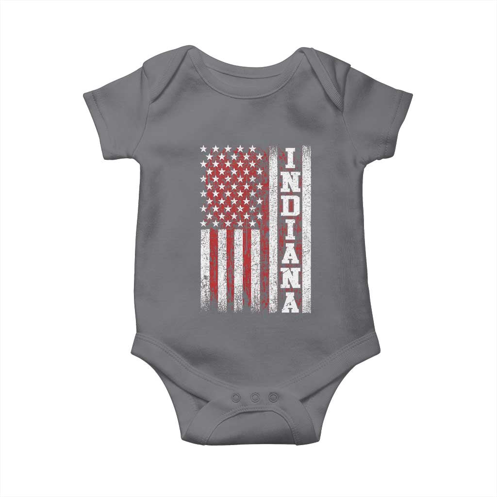 Indiana Fan Baby Onesie Classic Retro City USA Flag Patriotic American TS10 Charcoal Print Your Wear