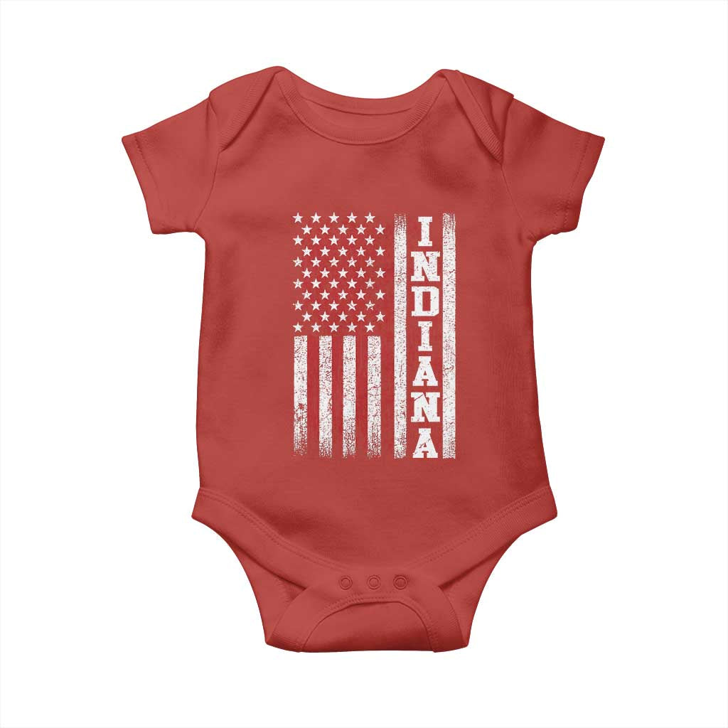 Indiana Fan Baby Onesie Classic Retro City USA Flag Patriotic American TS10 Red Print Your Wear