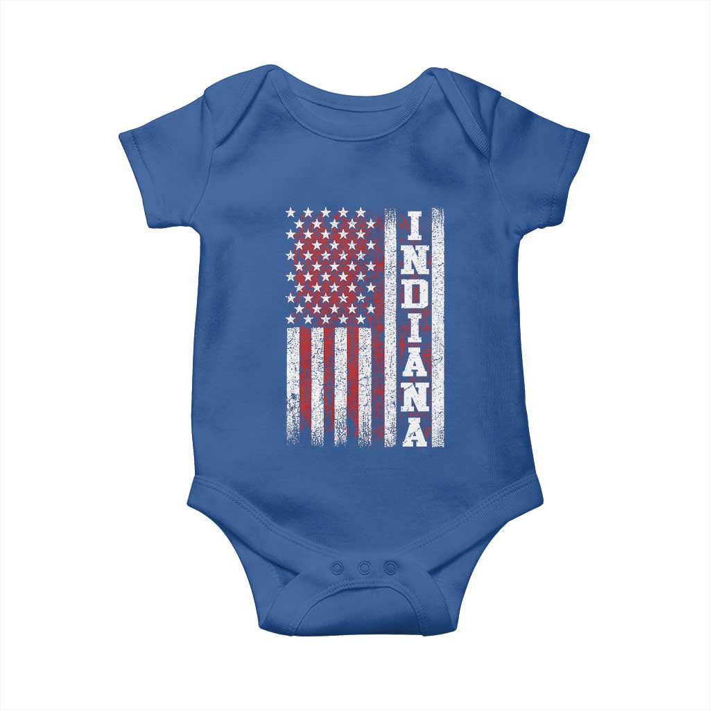 Indiana Fan Baby Onesie Classic Retro City USA Flag Patriotic American TS10 Royal Blue Print Your Wear