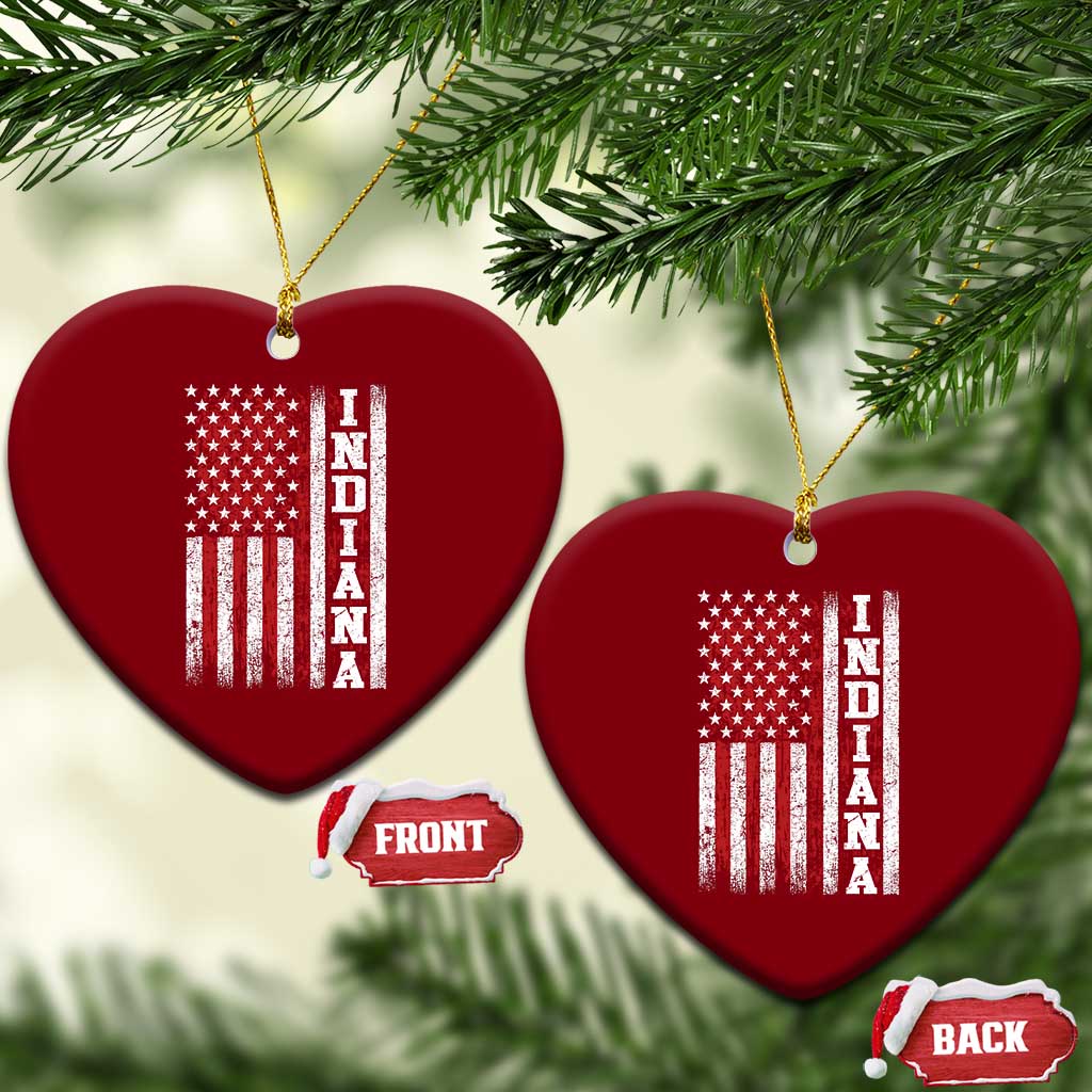 Indiana Fan Ceramic Ornament Classic Retro City USA Flag Patriotic American TS10 Print Your Wear